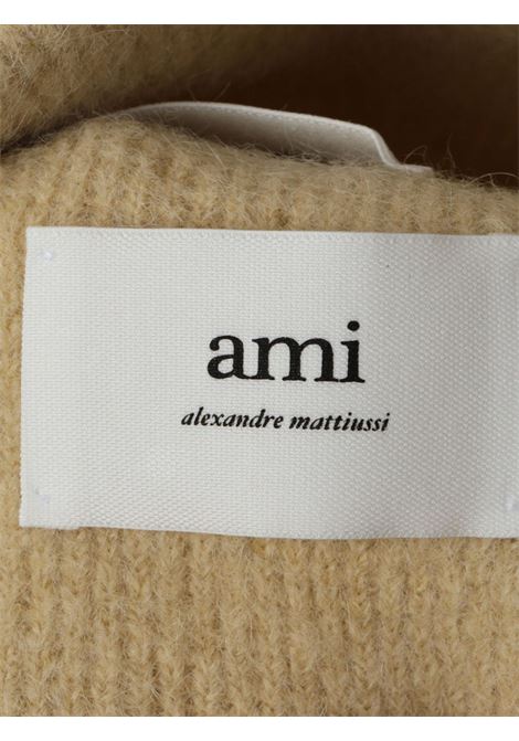 Cream Ami de Coeur beanie hat Ami paris - unisex AMI PARIS | UHA105KN0032719